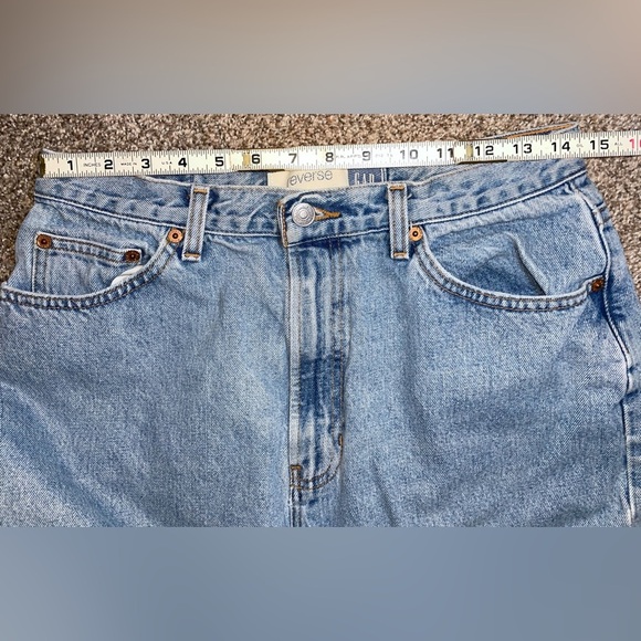 Vintage Gap Blue Jeans Reverse Fit High Waist Ankle Size 12 - Picture 9 of 14